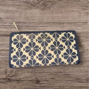 Kate Spade Navy and Beige Floral Wallet